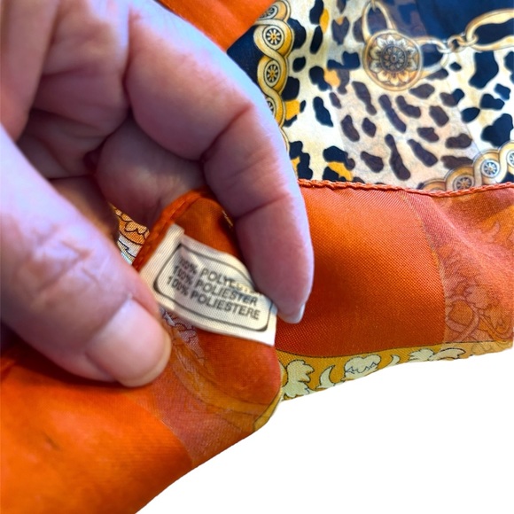 Vintage Made In Italy Animal Print Square Scarf - Picture 3 of 4